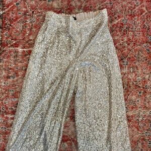 Banana Republic High Rise Wide Leg Sequin Pants